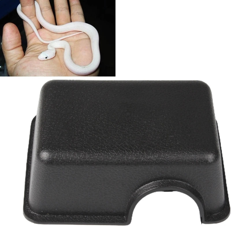 Plastic Reptile Hide Box Black Small Snake Habitat Cave