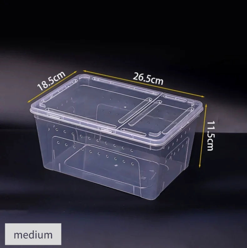 Plastic Reptile Terrarium Mini Rectangle Transparent Durable Multi-Species