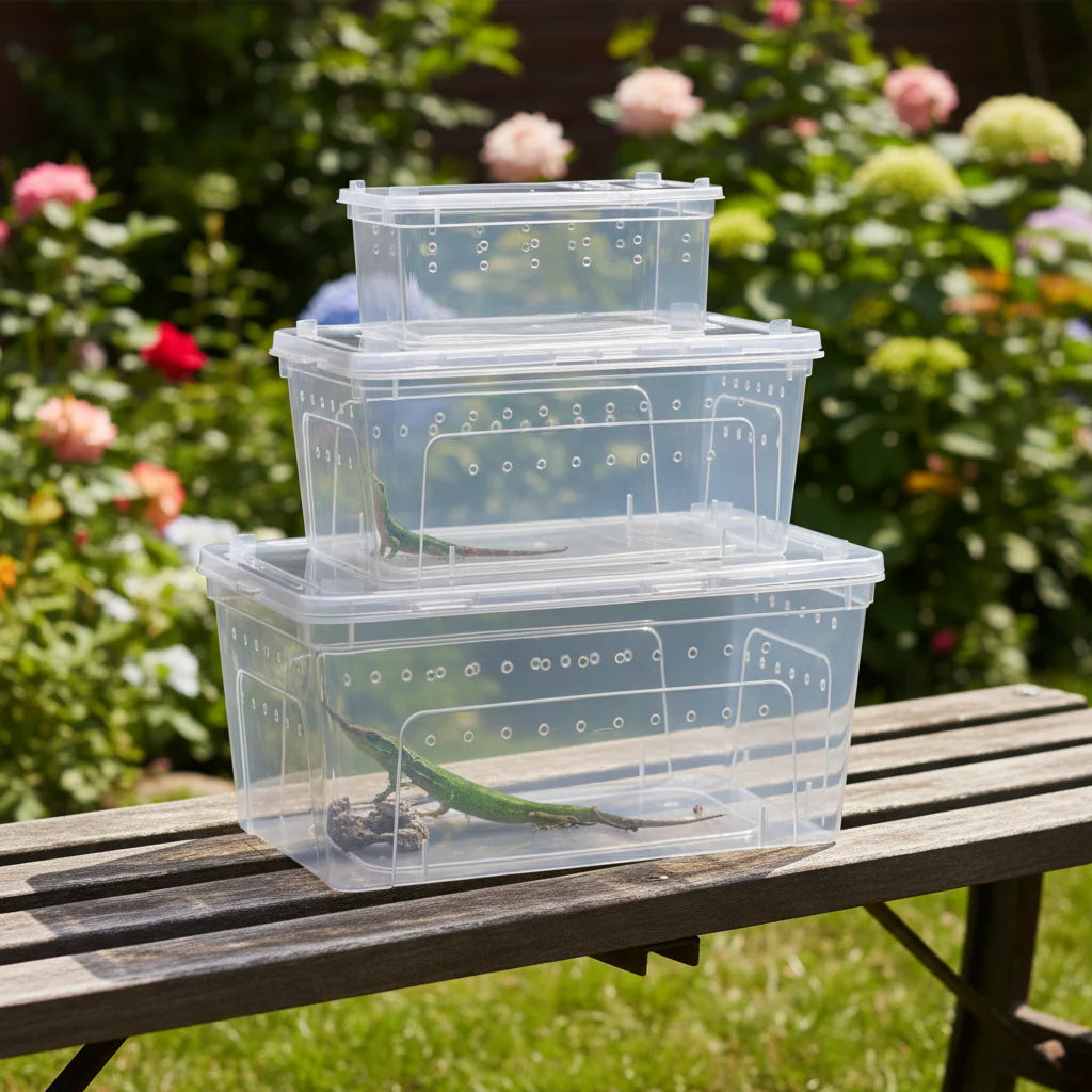Reptile Feeding Box Transparent Small Snake Habitat Cage